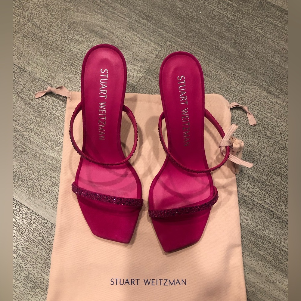 NWOB Stuart Weitzman Aleena Royale suede sandals sz 10.5 authentic